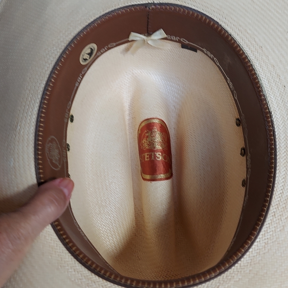 Stetson Natural Cream Gunslinger Style 10X Straw Western Hat Unisex - Picture 12 of 16